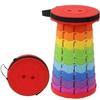Outdoor Portable Rainbow Fold Expandable Lightweight Plastic Stool Travel Queue Camping Fish Home Saving Space Telescopic Stool