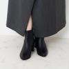 Genuine leather cushioned soft boots made in Japan by HIMIKO, 5.5cm heel with belt part design, 653401, black, size 235