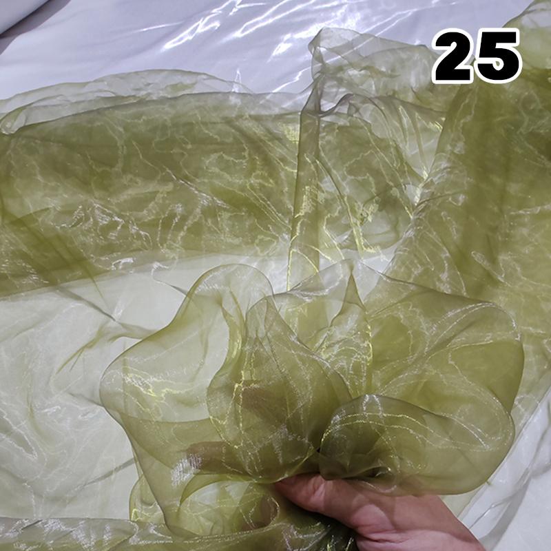 

Прозрачная лазерная тюлевая ткань швейная сетка красочная органза стекло флуоресцентная пряжа шелковый шифон материал для сценической одежды 50X150cm