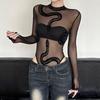 Snake Long Sleeve Lace Jumpsuit Seamless Underwear for Women Patchwork Mesh Thin Shapewear  Gifts