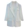 Damen Slim Weißer Chiffon Anzugjacke - Europäische Station 2025 Sommer Sonnenschutz