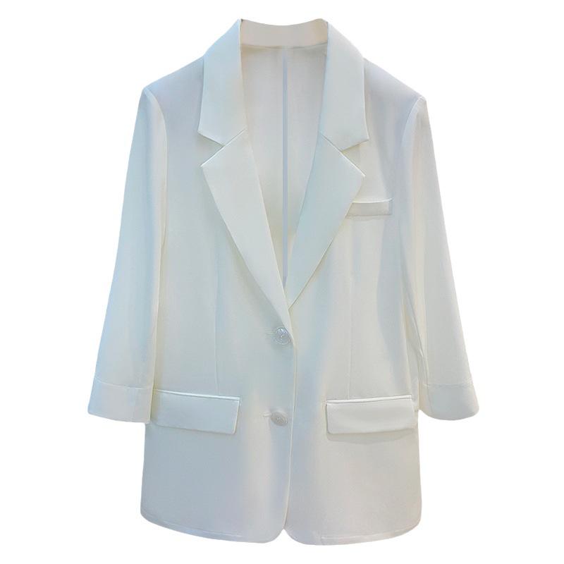 Damen Slim Weißer Chiffon Anzugjacke - Europäische Station 2025 Sommer Sonnenschutz