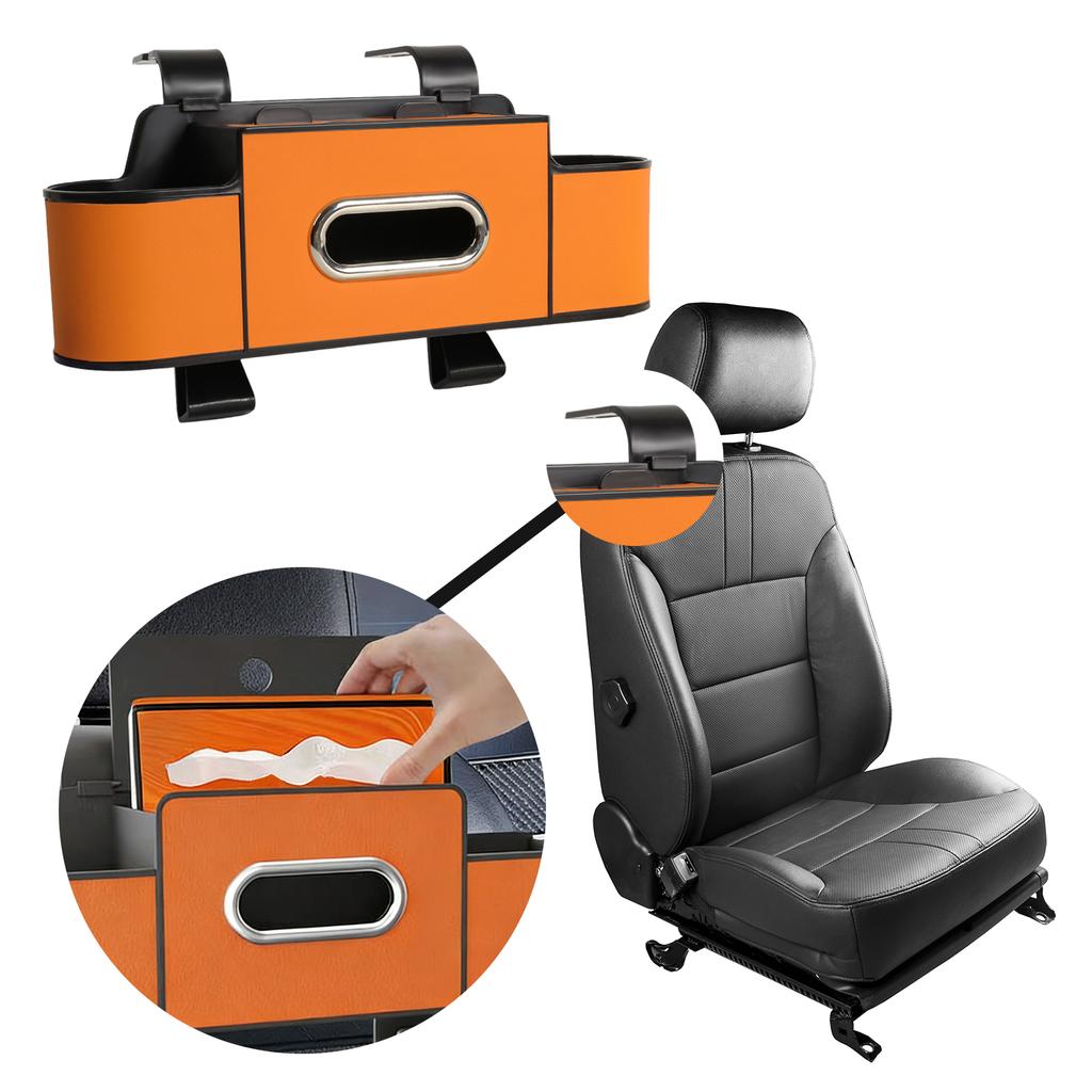 4In1 Backseat Storage Box with Tissue & Cup Holder Auto Seat Back Storage Case Universal Car Interior Organizer Auto Accessories