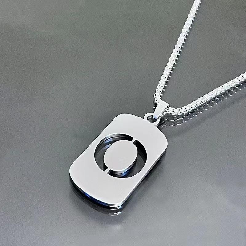 26 Letters English Titanium Steel Necklace Men'S And Women'S Versatile Sweater Sweater Chain Simple Fashion Collarbone Chain