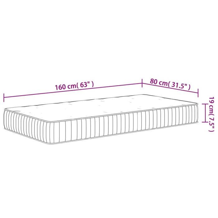 VidaXL Pocket Spring Mattress for Children Medium 80x160 Cm 372807