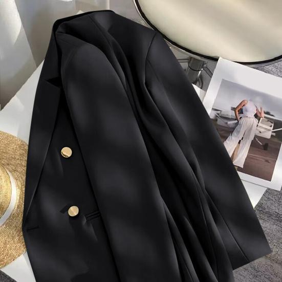 Dámský oblek Kabát Klopa Dlouhý rukáv Dvouřadé Zapínání Ležérní Kardigan Bunda Všestranný Jednobarevný Business Svrchní oděv