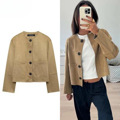 Suede Jacket Women Varsity Bomber Jackets for Women  Coats and Jackets Woman Long Sleeve Women's Winter Jacket