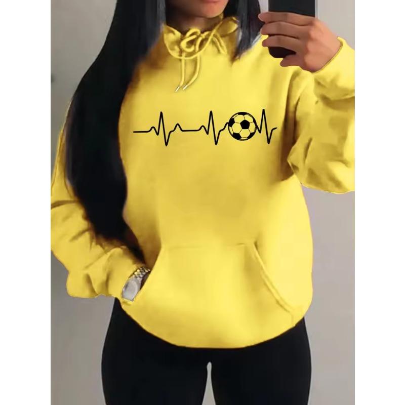 Piłka Nożna Elektrokardiogram Projekt Osobowości Damska Bluza z Kapturem Harajuku Uliczna Odzież Ciepła Bluza Polar Jesień Damskie Bluzy z Kapturem
