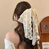 1pc Korean Ribbon Lace Bow Half-up Hairstyle Hair Claw, Gentle and Elegant Korean Style Hair Clip,versatile Ponytail Hair Clip