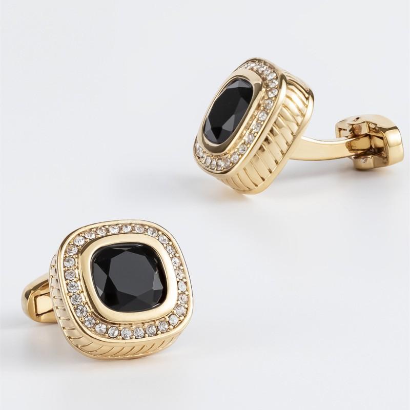 Electroplated Gold Inlaid With Colored Zircon All Copper Metal Cufflinks Men s French Shirt Natural