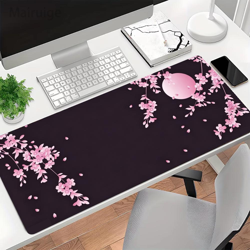 Cherry Blossoms Large Gaming Mousepad Laptop Accessory Office Rug Carpet Desk Decorating Xxl Mouse Mat Pc Decor Desk Mat Large