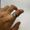 Adjustable Open Ring Men Women Geometric Whale Tail Design Vintage Style Plated Handmade Statement