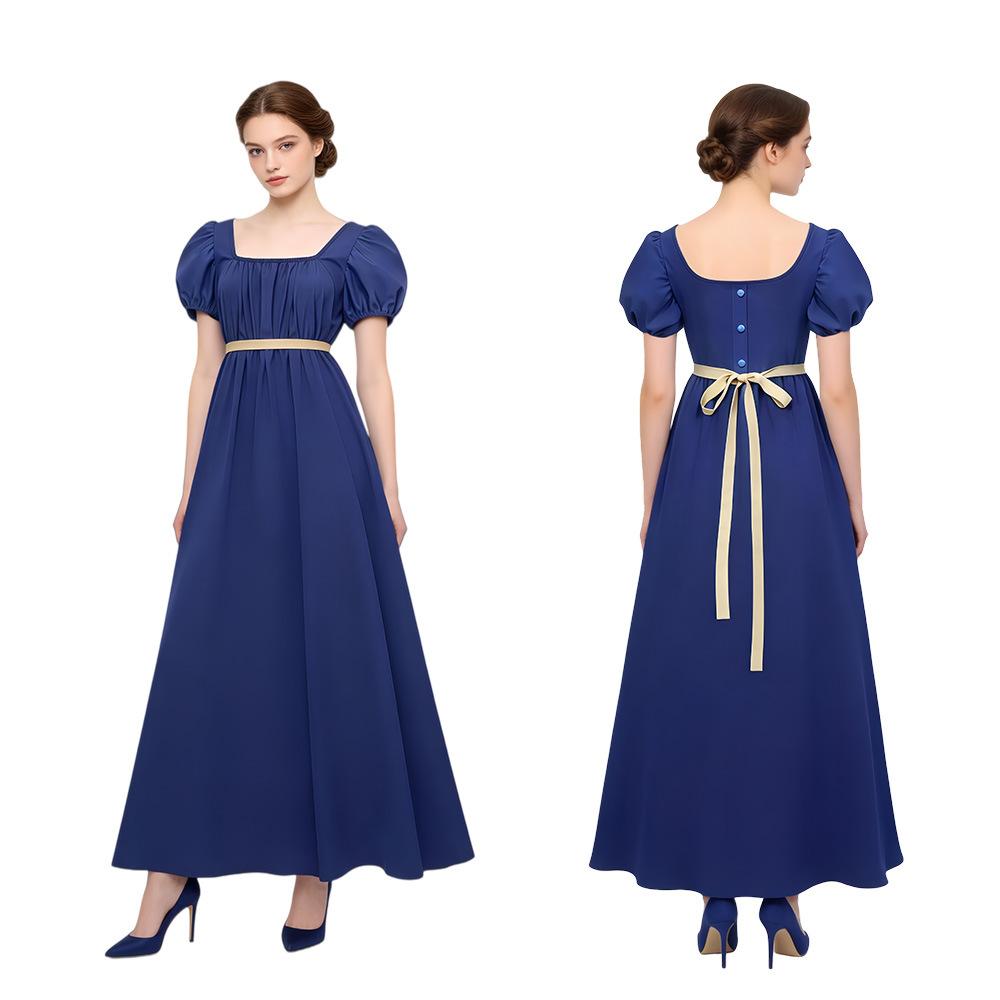 W Bridgeton Cos Dress Vintage Regency Dress High Waist Ball Skirt Victorian Dress Dress