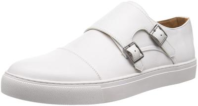 Dedes 6330-H Herren Doppel-Mönchsschnalle Straight-Tip Sneakers, Weiß, Größe 27.0 cm, 3E