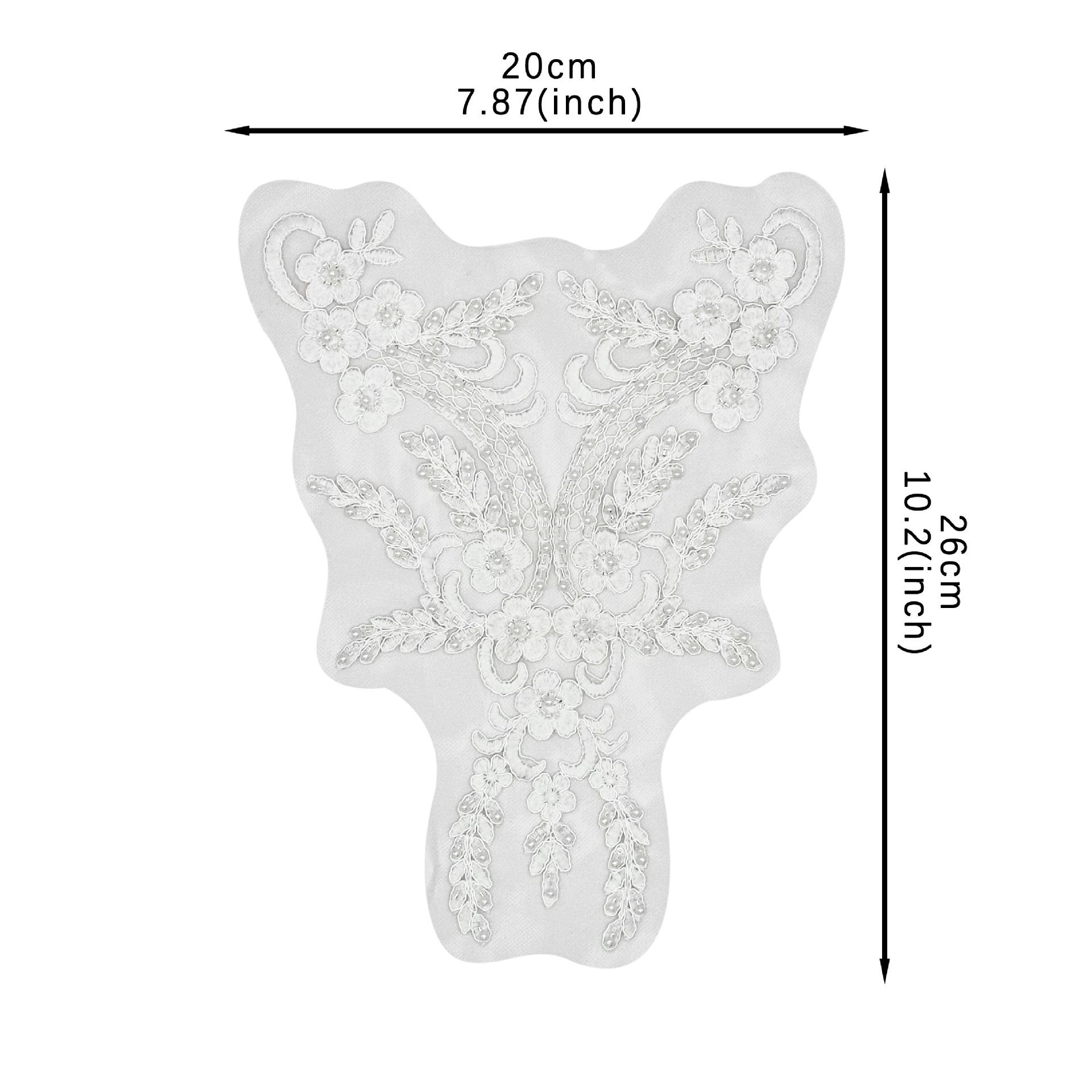 

Белая сетка, нить «рыбья кость», ручная работа, бусины, вышитая цветочная аппликация, свадебное платье, платье для выступлений, декоративная тканевая наклейка, аксессуары H8089