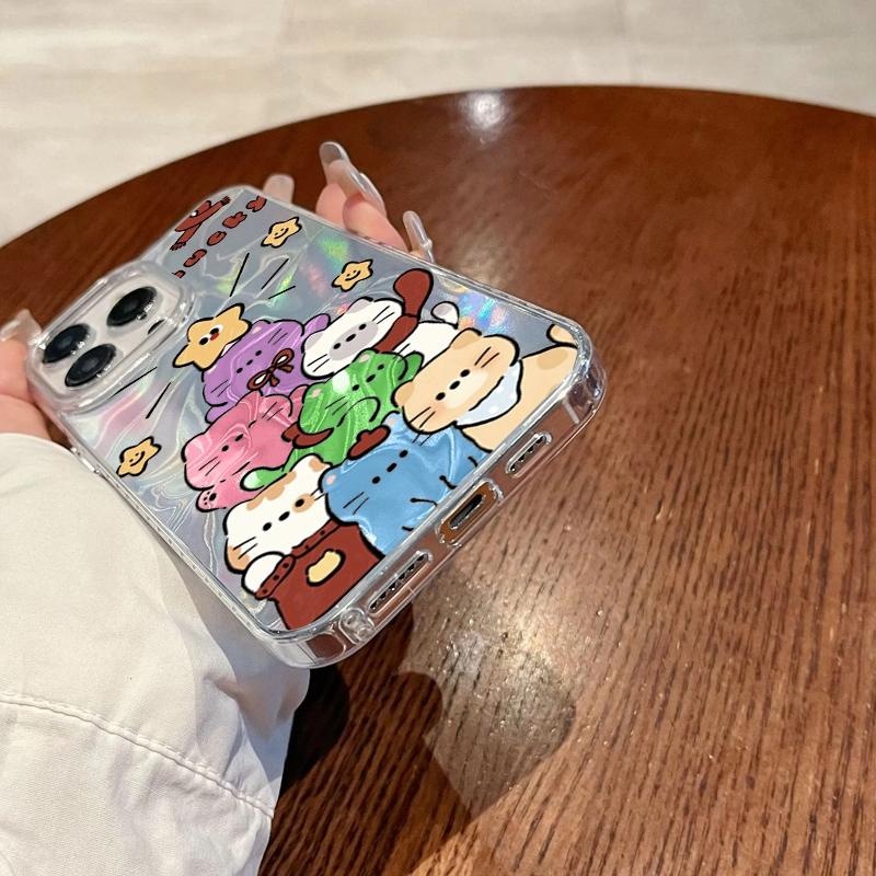 Cartoon Cat Love Love Heart Girl Women Case For Apple iphone 16pro 15 15plus 16 14 13 Pro Max 16e 12 11 7 8 Plus XR Fundas Cover