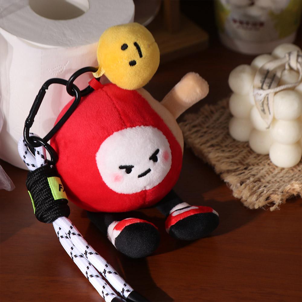 Flauschiger Tischtennis-Puppe Anhänger PP-Baumwolle Sport Plüsch Schlüsselanhänger Geburtstag Weihnachten Geschenk