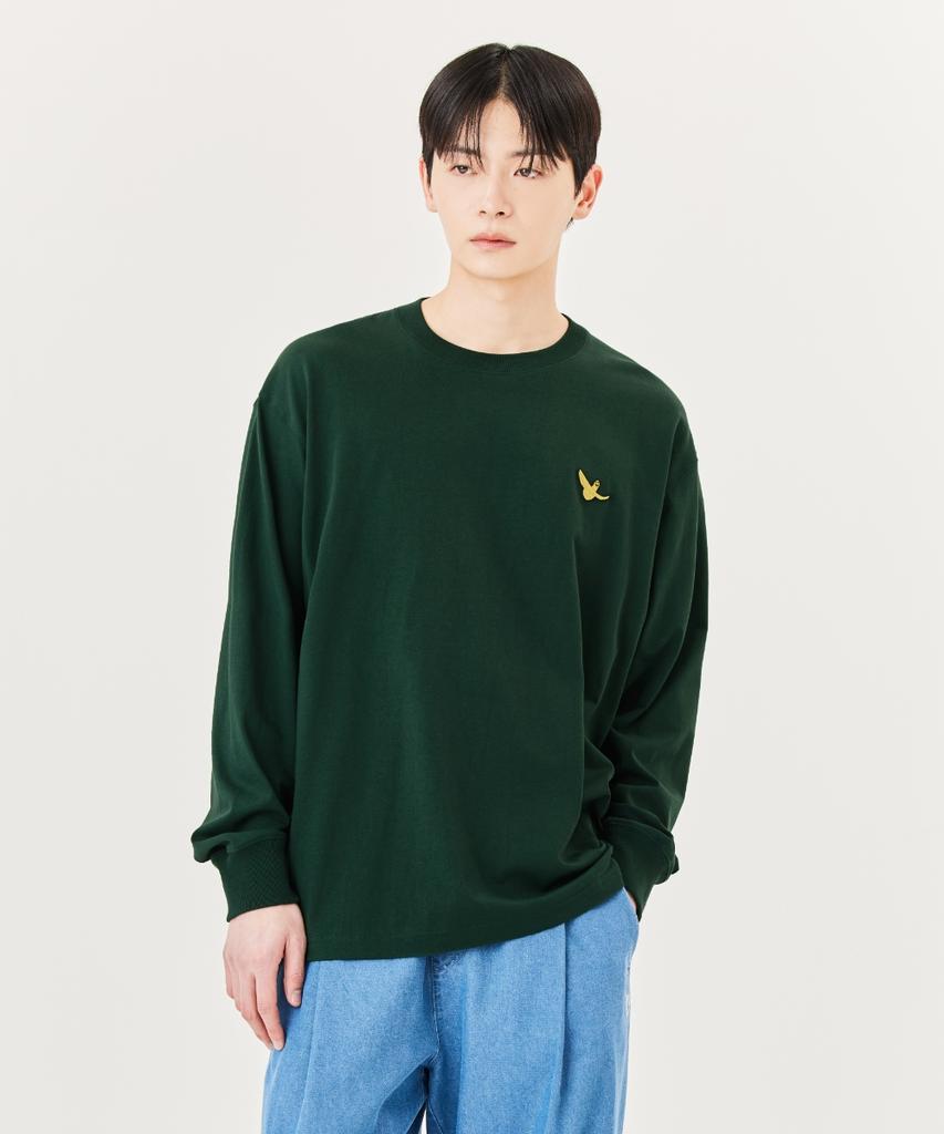 Mark Gonzales Angel Wappen Long Sleeve T-Shirt - D/Green