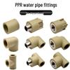 PPR Water Pipe Fittings: 4/20 Straight Elbow Tee, 6/25 Female/Male Thread Connector, 1.2" & 1.5" Sizes