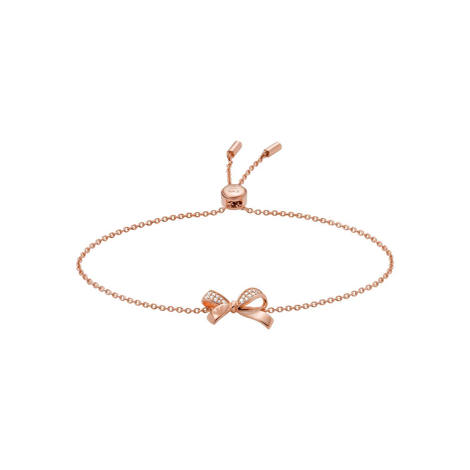 

Emporio Armani Diamond Bow 925 Silver Bracelet Women bracelet Rose-Gold EG3544221 Basic Packaging-Box