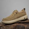 Fashion Men Suede Leather Casual Shoes Street Simple Flat Skate Shoes Lace-up Comfortable Loafer