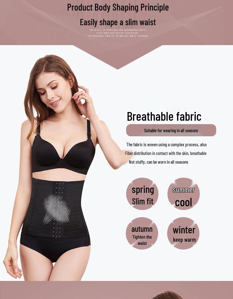 Breathable Postpartum Belly Shaper with Three-Row Buckle