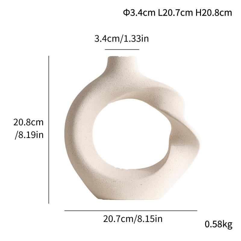 Elegant Ceramic Twisted Flower Vase - Home Decoration Creative Round Pottery Luxury Holder