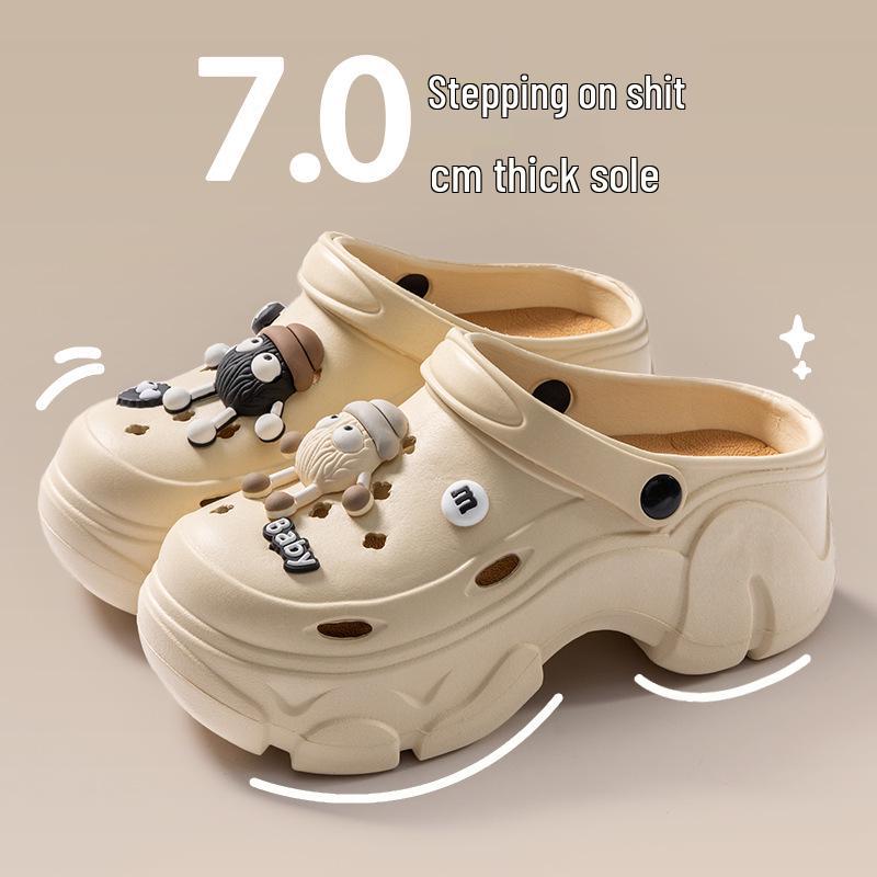 Women's Thick-Soled Non-Slip Height-Increasing Closed-Toe Sandals & Slippers - New Summer 2024 Beach Style