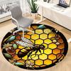 1pc Bee Honeycomb Office Round Area Rug, Under Office Chairs Bedroom Living Room Home Decor, Room Deco