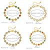 DIEYURO 316L Stainless Steel Colorful Zircon Heart Flower Bracelet For Women Fashion Luck Chain Gold Plated Waterproof Jewelry
