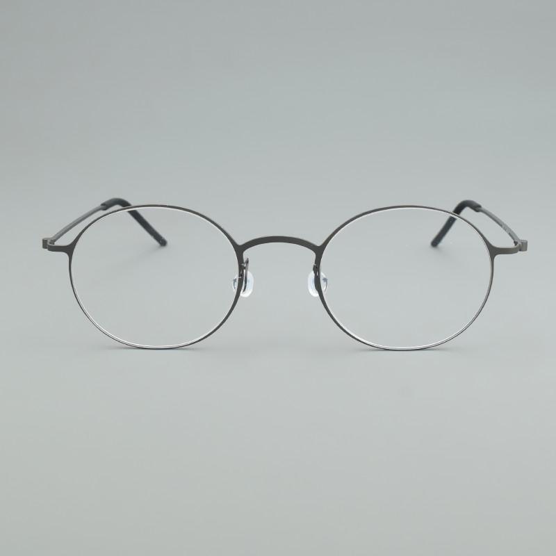 Round Glasses Frame Men Women Korea Eyeglass Frames 5504 Titanium Brand Eyewear Retro Ultralight Eyeglasses Business Spectacles