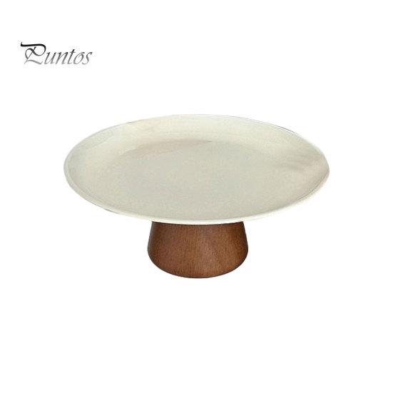 Simple Design Plate Stainless Steel Fruit for Kitchen Counter, Modern Pedestal Serving Smooth Edge Tray, Multi-use Dessert Platter Dining Table