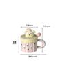 400ML European Ceramic Cake Coffee Mug with Lid and Spoon Cute Dog Design Delicate Afternoon Tea Latte Cup Home Breakfast Mug