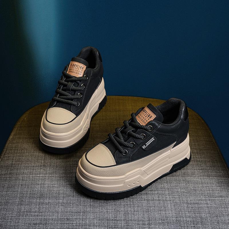 Inner height-increasing women's shoes 2025 new versatile shoes popular spring spring spring autumn platform cotton shoes muffin shoes board shoes