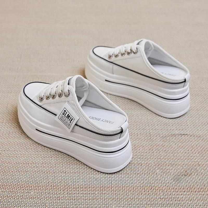 

New Fashion Summer Sports Slippers Womens Vulcanized Shoes Flat Thick Bottom Widening Casual Breathable Sandals Slippers Middle 39 белый