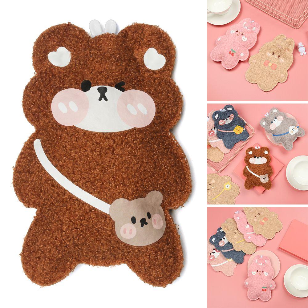 Reusable Cartoon Plush Portable Relaxing Hot Water Bottle Water Injection Hand Warmer