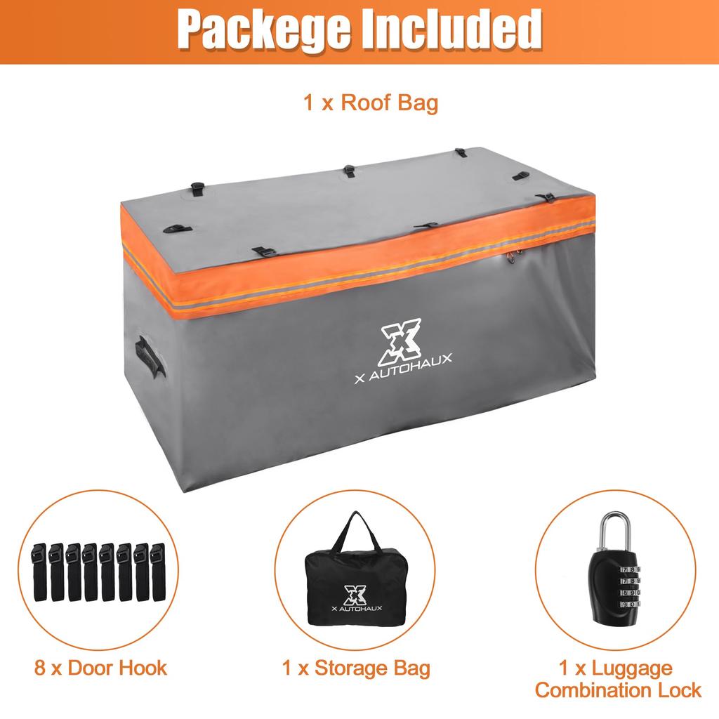 Uxcell 25 Cubic Feet Car Trailer Luggage Bag Set with 8 Reinforced Fits Most Steel Trailer Basket Straps, Vehicles,