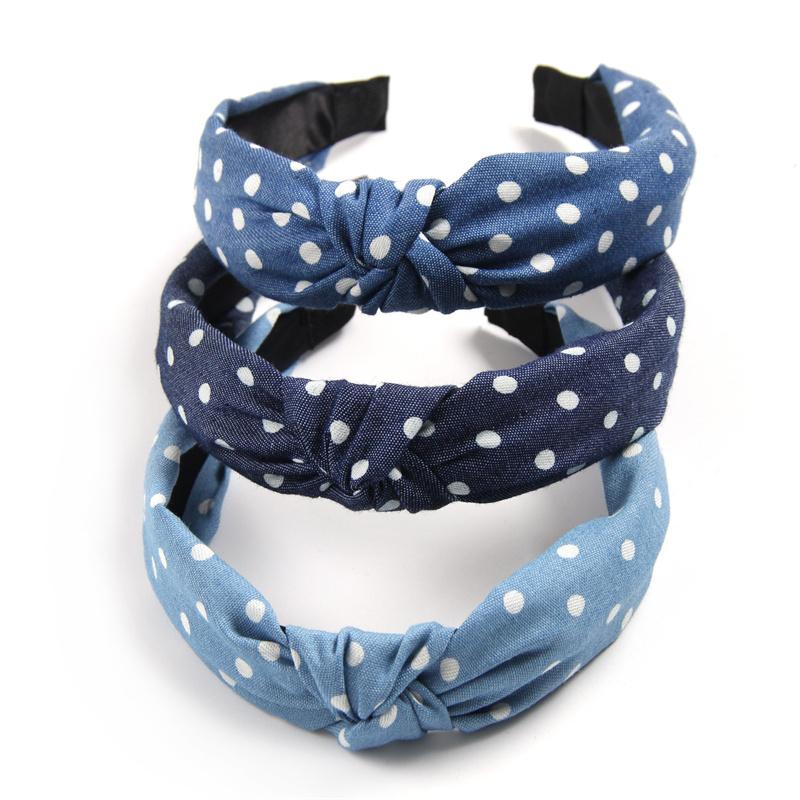 

3pcs/Set Vintage Flower Printed Denim Headband for Women Girls Casual Shopping Hair Accessories