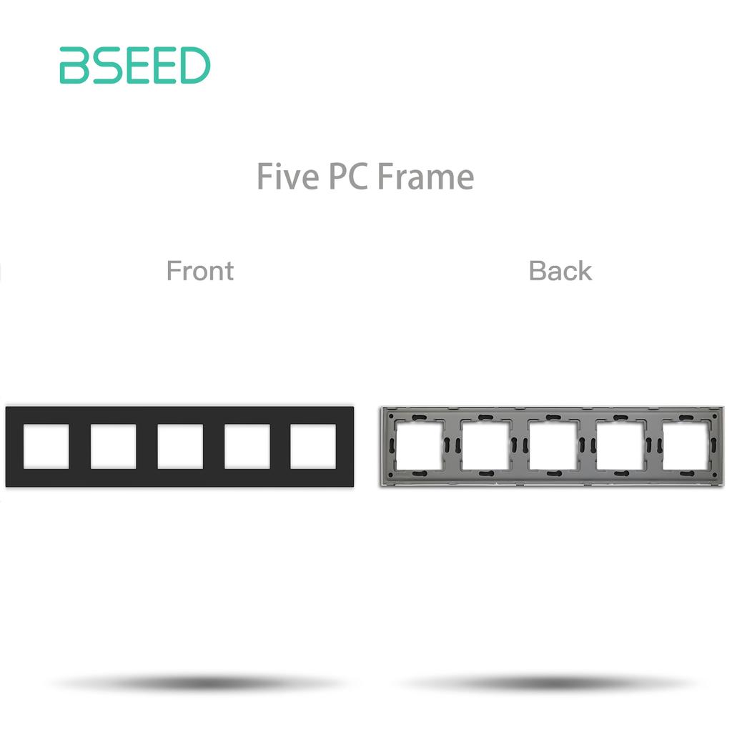 BSEED EU/FR Wall Power Socket USB Plug 1/2/3Gang Mechanical Switches Function Parts Matte Plastic Frames Free Combination Black