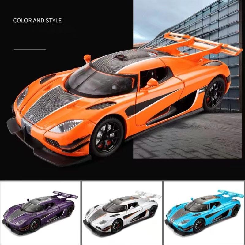 1/24 Koenigsegg ONE 1 Alloy Miniature Car Diecast Metal Scale Car Model Sound and Light Collection Children Toy Vehicles Gift