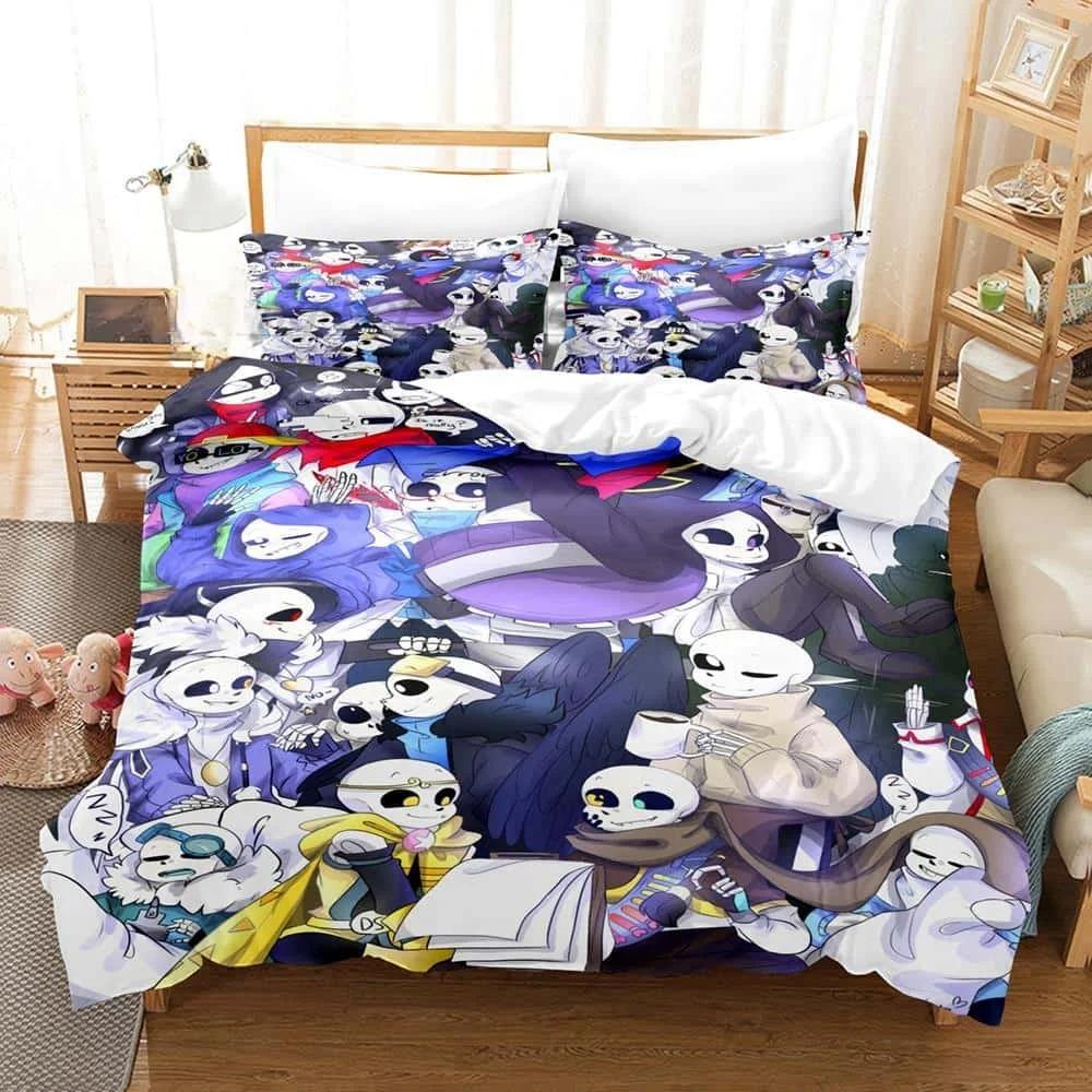 

3d Мультфильмы Undertale Sans Комплект постельного белья Single Twin Full Queen King Size Комплект постельного белья Adult Kid Спальня Пододеяльник Наборы Домашний Текстиль AU King 240x210cm