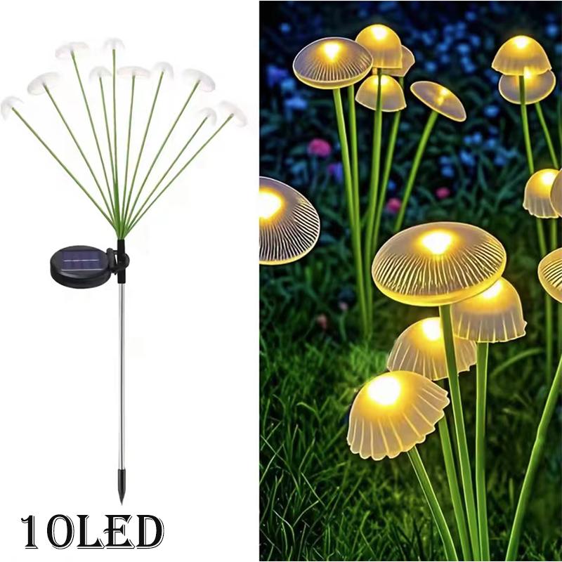 Solar Garden Lights Outdoor, Mushroom Light Outdoor, IP65 Firefly Lamp Outside Decor for Patio Pathway, Sway by Wind