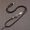 Hand-woven Jadeite Jade Pendant Lanyard with Aventurine Crystal Necklace Rope - Unisex, High-Quality.