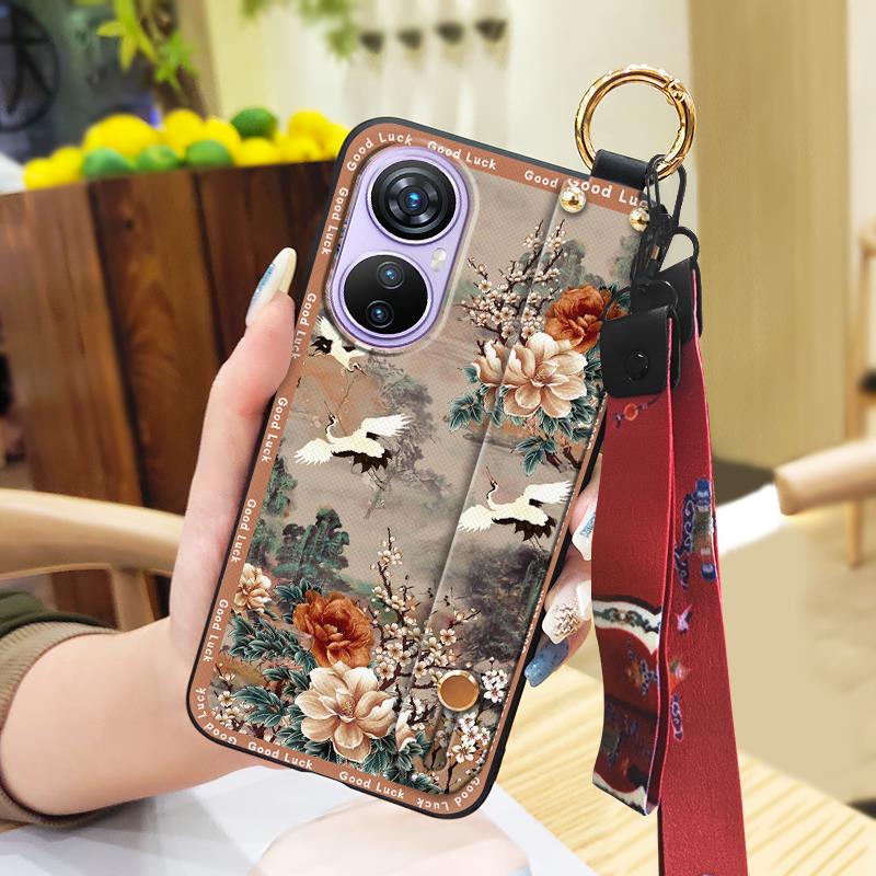 Dirt-resistant Wrist Strap Phone Case For Blackview A200 Pro Protective For Mom Soft case Shockproof Chinese style Ring