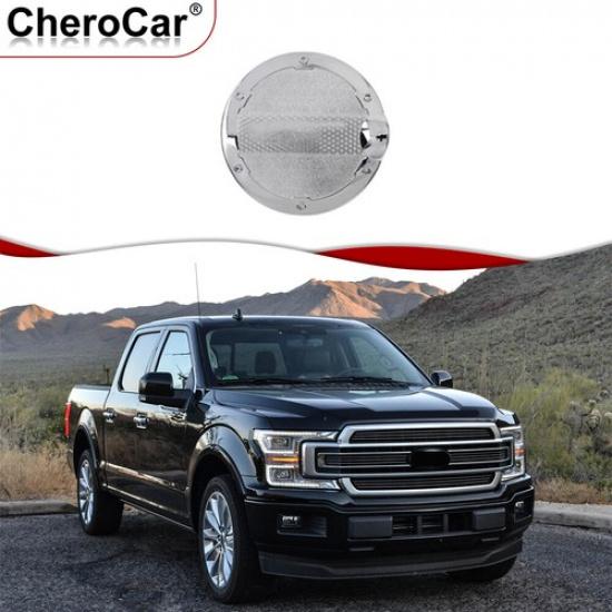

Door Fuel Filler Tank Gas Cover Trim Accessories For 2015- Ford F150 Chrome