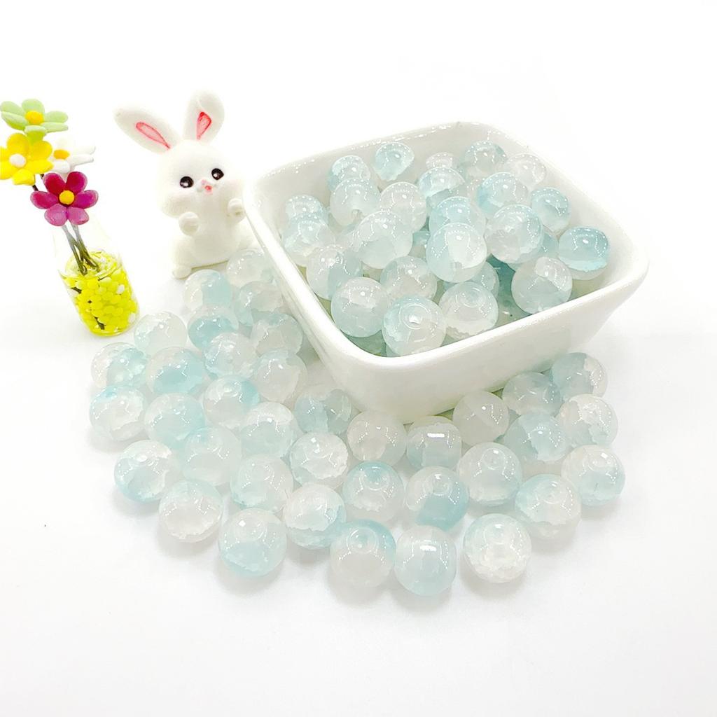 10mm Crackle Glass Round Beads, Loose Spacer Beads DIY Accessories for Bracelet Making 50pcs