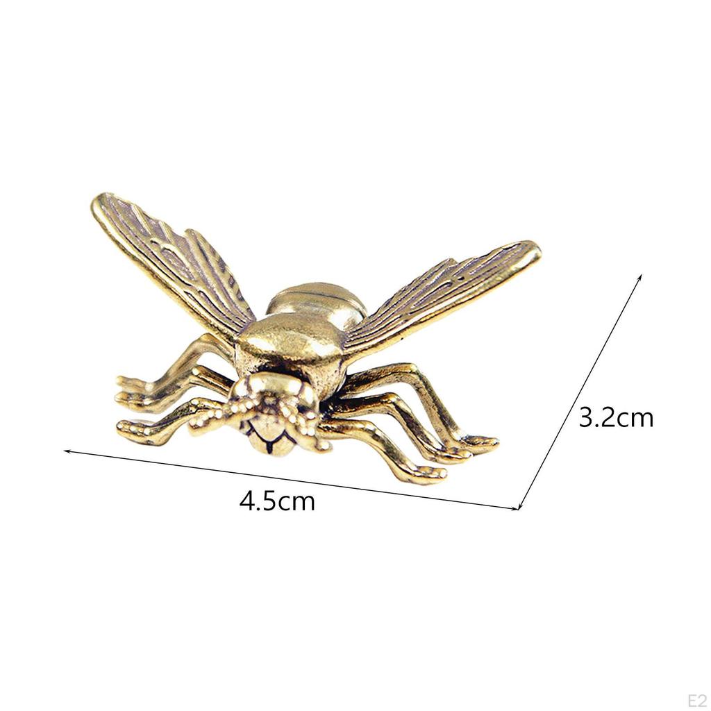 Bee Figurine Retro Housewarming Gift Craft Collectible Tea Pet Decorative Brass Statue