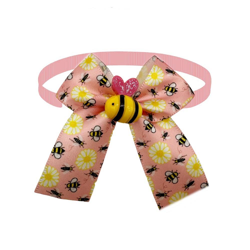 50/100pcs Flower Bowties for Dogs Fashion Bee Spring Style Pet Dog Bow Tie Collar Dog Pet Grooming Accessories for Small Dogs