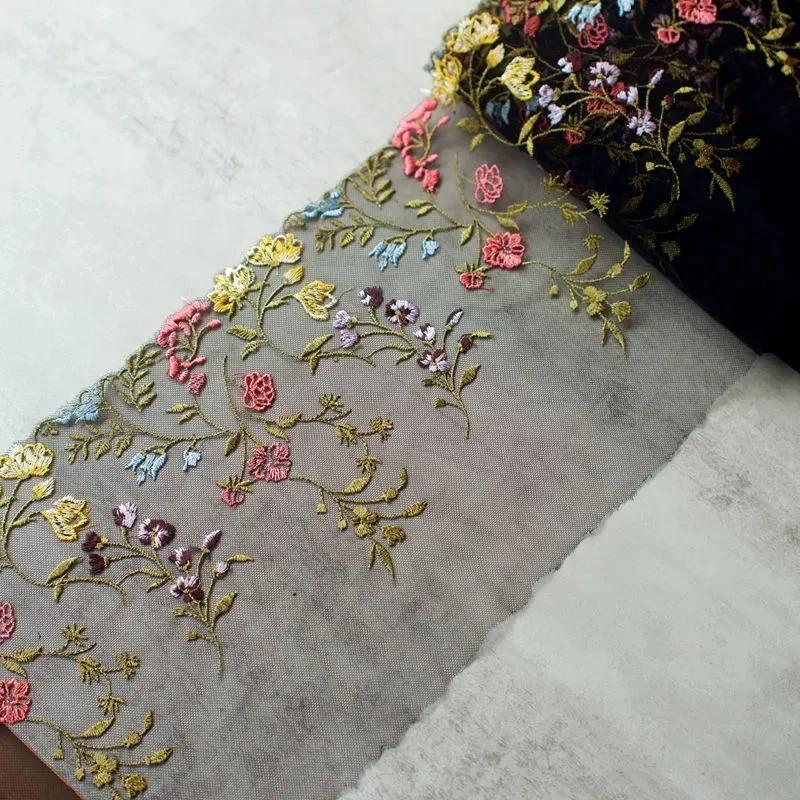 1/3 de yard de fil de polyester pressé pour fond de dentelle, idéal pour la broderie florale à faire soi-même, accessoires en dentelle, rideaux, coussins de canapé et décoration.