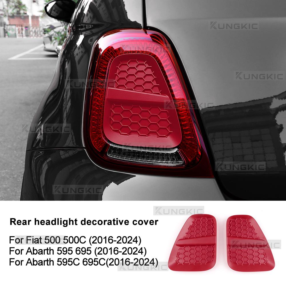 

ABS Car Rear Tail Light Sticker For Abarth 595 695 595C 695C Fiat 500 500C 2016 2017 2018 2019 2020 2021 2022 2023 2024 1Pair
